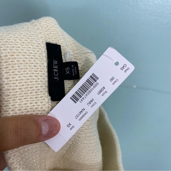 J Crew AS891 Pencil Skirt Fringe Stripe Sweater Cream Sz XS - Picture 3 of 3